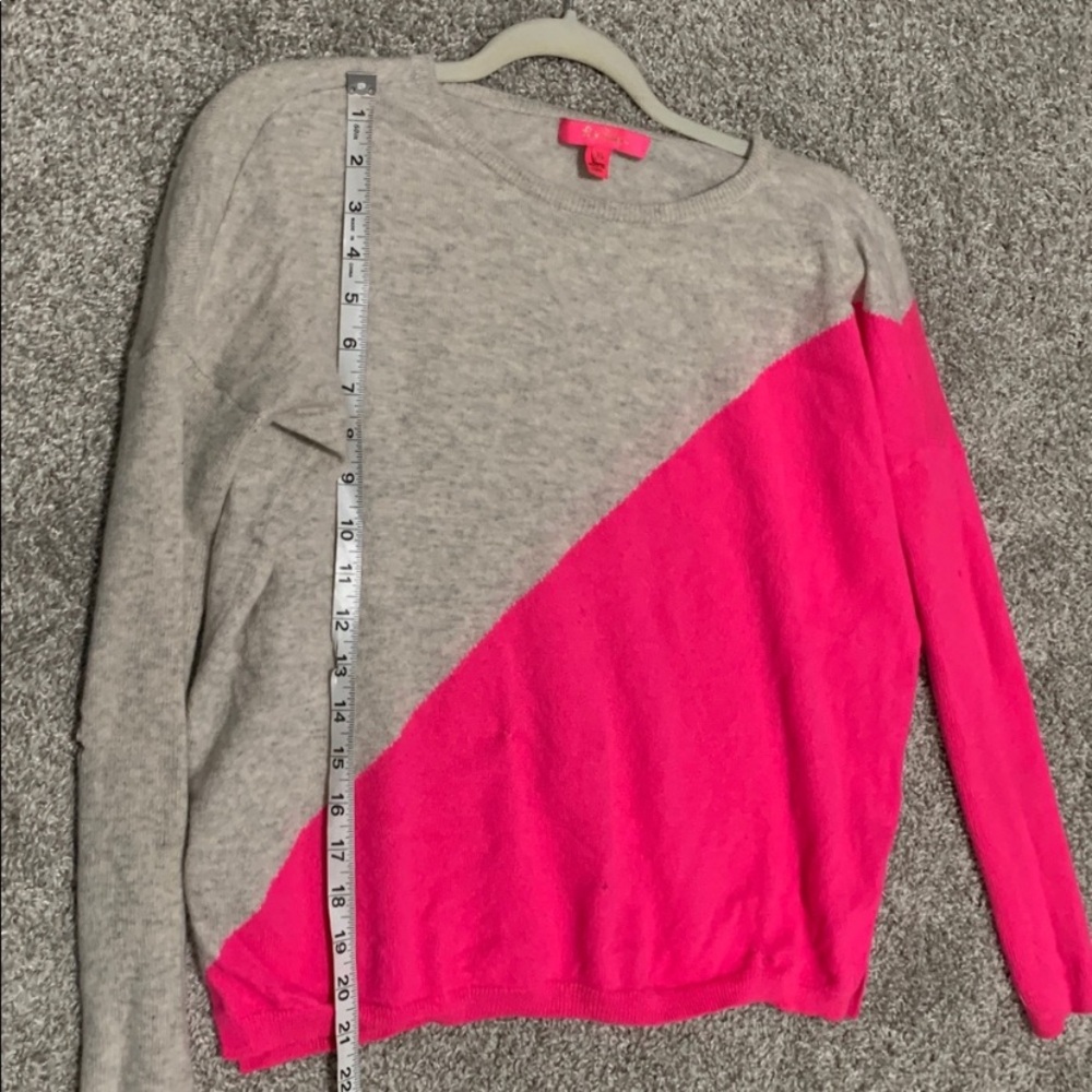 Lilly Pulitzer Napa Gray Pink Cashmere Pullover Sweater - Picture 7 of 10